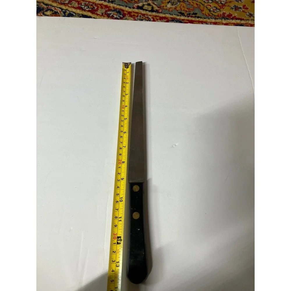 Iroquois Meat Slicer‎ Knife Vintage Stainless Steel Black Handle USA